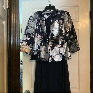 Floral Patterned Jacket and Dress Set